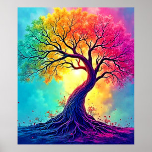 Regenbogenbaum: Wurzeln unendlicher Hoffnung Kunst Poster