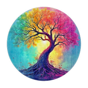 Regenbogenbaum: Wurzeln unendlicher Hoffnung Kunst Schneidebrett