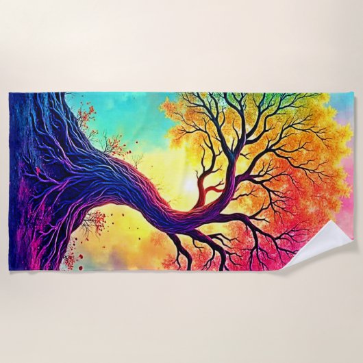 Regenbogenbaum: Wurzeln unendlicher Hoffnung Kunst Strandtuch (Vorderseite)