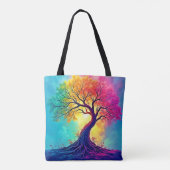 Regenbogenbaum: Wurzeln unendlicher Hoffnung Kunst Tasche (Rückseite)
