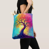 Regenbogenbaum: Wurzeln unendlicher Hoffnung Kunst Tasche (Von Nahem)