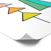 Regenbogenbäume geometrische, einfache, digitale D Poster (Ecke)
