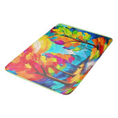 Regenbogenbäume: Lebhafter Wald Badematte (Schrägansicht)