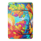 Regenbogenbäume: Lebhafter Wald Badematte (Vorderseite Vertikal)