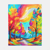 Regenbogenbäume: Lebhafter Wald Fleecedecke (Vorderseite)