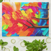 Regenbogenbäume: Lebhafter Wald Geschirrtuch (Gefaltet)