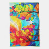 Regenbogenbäume: Lebhafter Wald Geschirrtuch (Vertikal)