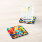 Regenbogenbäume: Lebhafter Wald Getränkeuntersetzer (Rechte Seite)