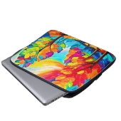 Regenbogenbäume: Lebhafter Wald Laptopschutzhülle (Vorne Knopf)