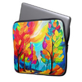 Regenbogenbäume: Lebhafter Wald Laptopschutzhülle (Vorderseite Links)