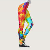 Regenbogenbäume: Lebhafter Wald Leggings (Rechts)