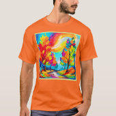 Regenbogenbäume: Lebhafter Wald T-Shirt (Vorderseite)