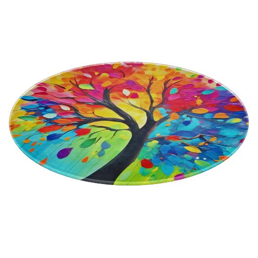 Regenbogenbäume Schneidebrett (Ecke)