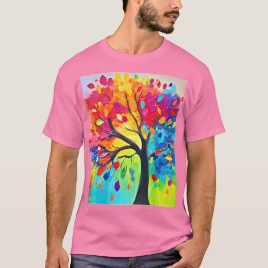 Regenbogenbäume T-Shirt (Vorderseite)