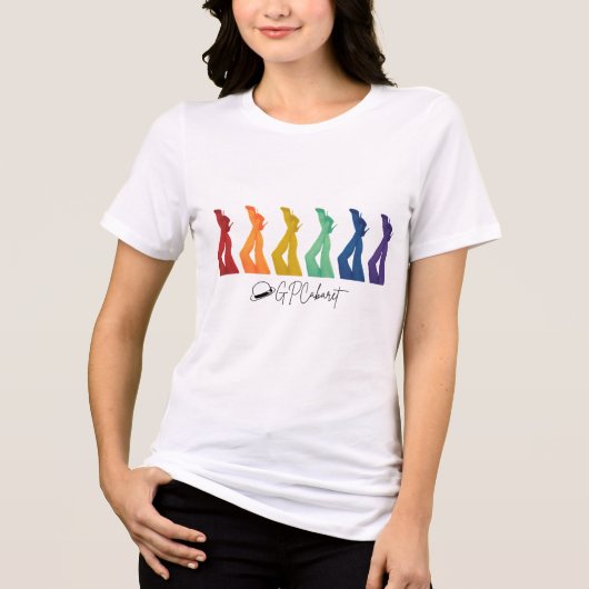 Regenbogenbeine + Schwarzer Schriftart Tri-Blend Shirt (Vorderseite)