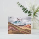 Regenbogenberg Cusco Peru Postkarte (Stehend Vorderseite)