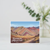 Regenbogenberg Cusco Peru Postkarte (Stehend Vorderseite)
