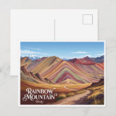 Regenbogenberg Cusco Peru Postkarte (Vorne/Hinten)