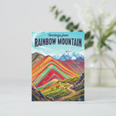 Regenbogenberg Peru Postkarte (Stehend Vorderseite)