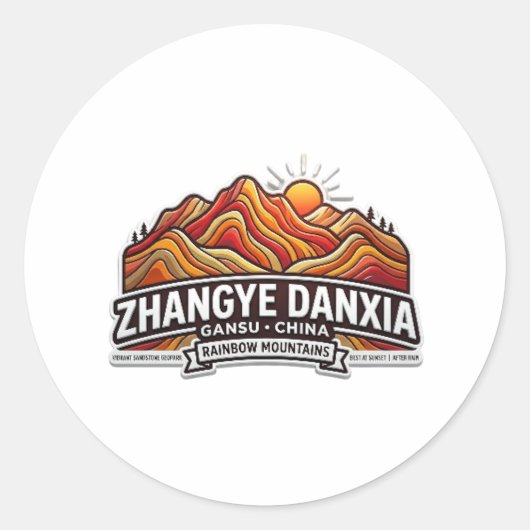 REGENBOGENBERGE ZHANGYE DANXIA RUNDER AUFKLEBER (Vorderseite)