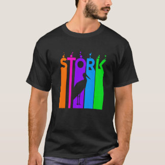 Regenbogenblase bei Storchen mit Silhouette T-Shirt