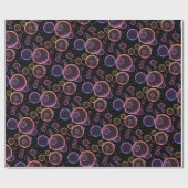 Regenbogenblasen auf schwarz geschenkpapier (Flach)