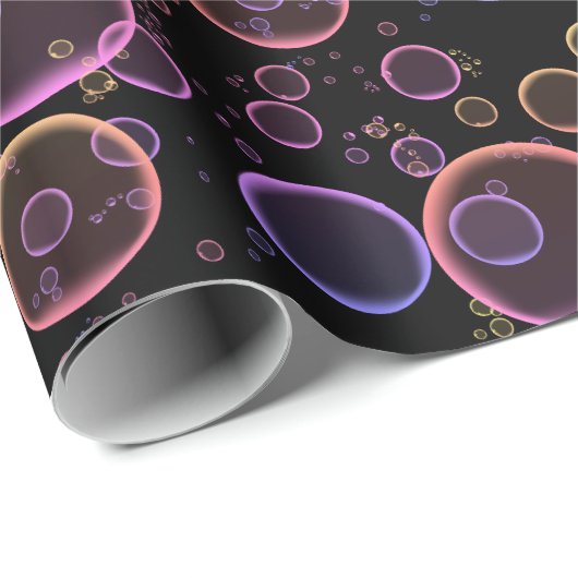 Regenbogenblasen auf schwarz geschenkpapier (Rolleneckpunkt)