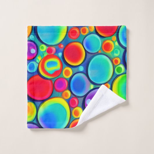 Regenbogenblasen Badhandtuch Set (Waschlappen)
