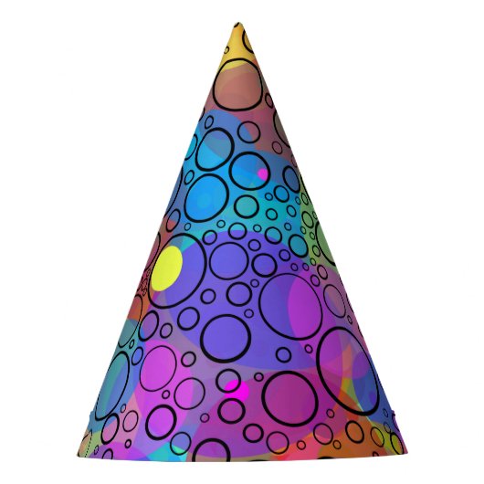 Regenbogenblasen II Partyhütchen (Vorderseite)