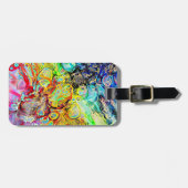 Regenbogenblasen im Alcohol Ink Gepäckanhänger (Vorderseite horizontal)