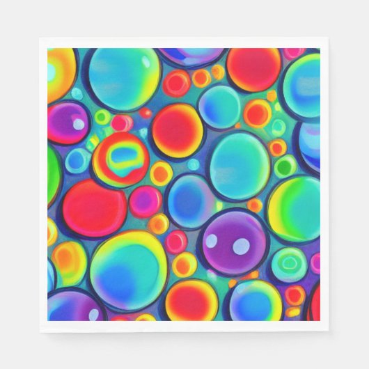 Regenbogenblasen Serviette (Vorderseite)