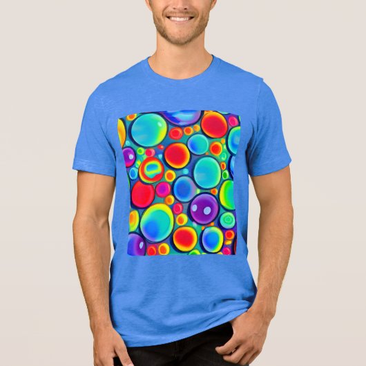 Regenbogenblasen Tri-Blend Shirt (Vorderseite)