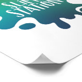 Regenbogenblau, grün-schlankes Party Poster (Ecke)