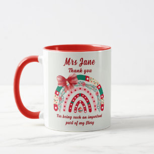 Regenbogenblau und rosa personalisierter Meister Tasse