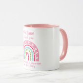 Regenbogenblau und rosa personalisierter Meister Tasse (VorderseiteRechts)