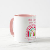 Regenbogenblau und rosa personalisierter Meister Tasse (Vorderseite Links)