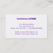 Regenbogenblenden Visitenkarte (Rückseite)