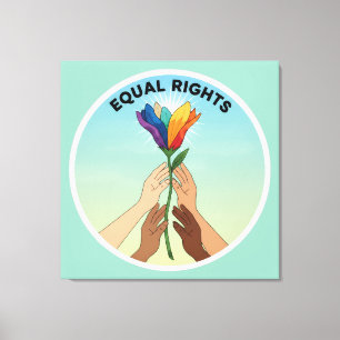 Regenbogenblume für gleiche Rechte – Vielfalt und Leinwanddruck