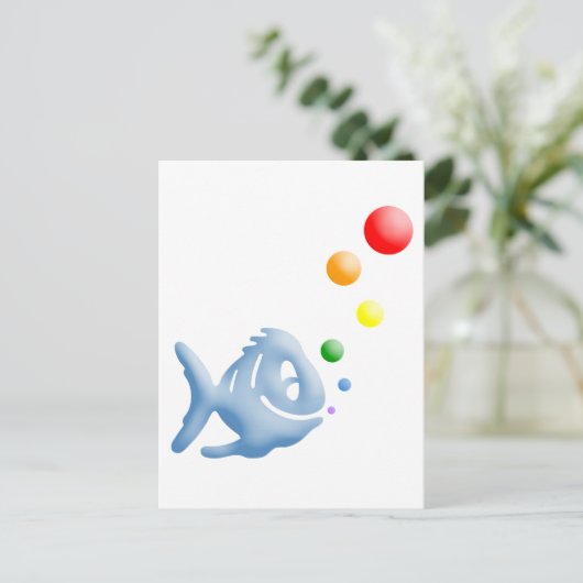 Regenbogenblume Postkarte (Stehend Vorderseite)