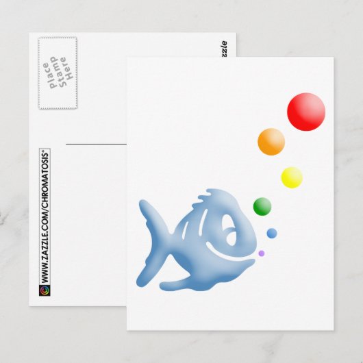 Regenbogenblume Postkarte (Vorne/Hinten)