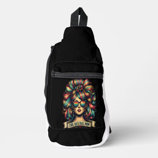 Regenbogenblüte in Shades Coole Baseball-Mama Crossbody Bag (Vorderseite)