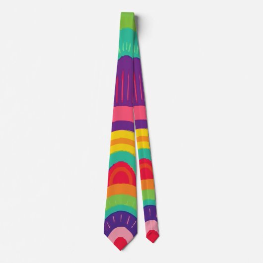 Regenbogenbogen Abstract Pattern | Fett Modern Krawatte (Vorderseite)