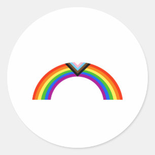 Regenbogenbogen des Progress Pride Runder Aufkleber