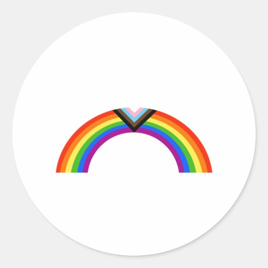 Regenbogenbogen des Progress Pride Runder Aufkleber (Vorderseite)