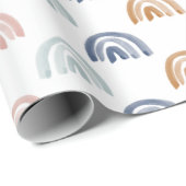 Regenbogenbrauen in Erdtönen Geschenkpapier (Rolleneckpunkt)