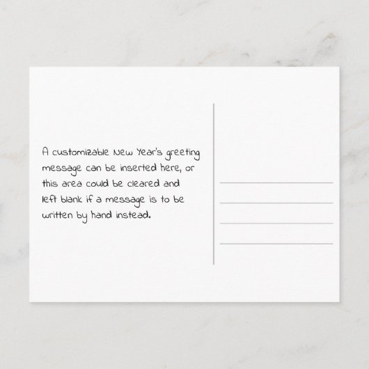 Regenbogenbriefe "2020" + "GLÜCKLICHES NEUES JAHR! Postkarte (Rückseite)