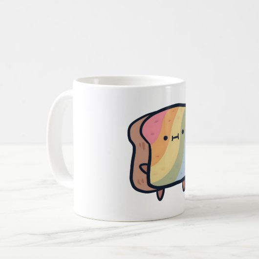 Regenbogenbrot Magie Kaffeetasse (Vorderseite Links)