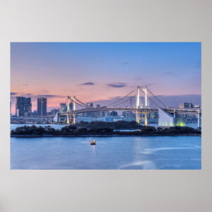 Regenbogenbrücke bei Dämmerung Poster