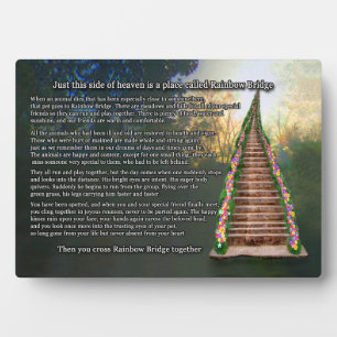 Regenbogenbrücke Haustier-Erinnerungs-Gedenktafel Fotoplatte