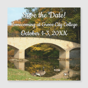 Regenbogenbrücke im Herbst am Grove City College Magnetkarte